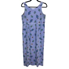Fresh Produce Womens Small Blue Fish Starfish Print Y2K 90s Cotton Dress As-Is