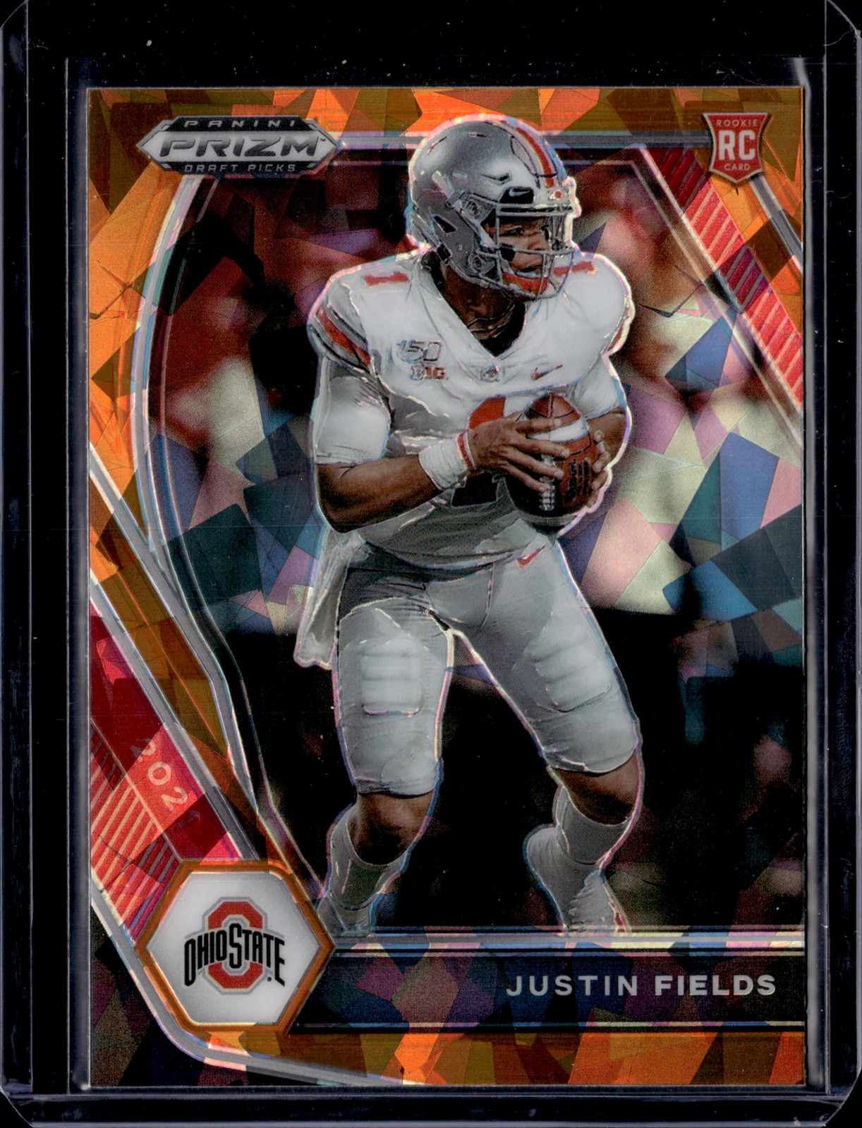 2021 Panini Prizm Draft Picks Collegiate #121 Justin Fields Orange Ice