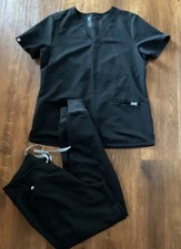Figs Women s Black, Scrub Pants And Top Size Medium