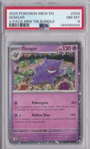 Gengar #94 Cosmo Holo - PSA 8