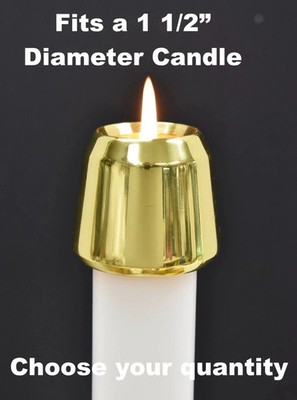 NEW POLISHED  BRASS 1 1/2'' CANDLE FOLLOWER,  BURNER, CHASER - MORE AVAILABLE