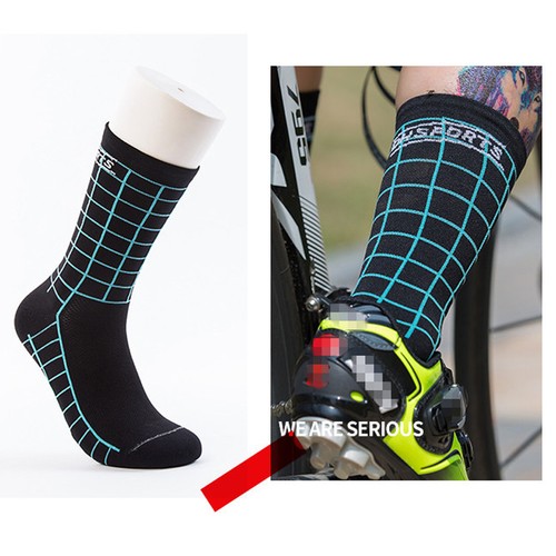 2 Pairs Pro Cycling Socks Road Bicycle Riding Bike Sports Ankle Socks Blue Black - Picture 8 of 8