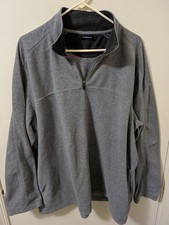 Sz XL Croft  Barrow Men  s Quarter Zip Pullover Gray Sweatshirt Fleece