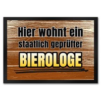 Hier Wohnt Ein Staatlich GeprüFter Bierologe FußMatte XL In 40X60 Cm Mit