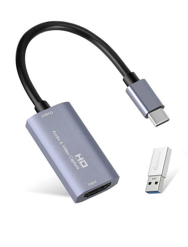 Guermok Video Capture Card, USB3.0 HDMI to USB C Capture Card, 4K Full 1080P60FP