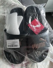 PUMA Cool Cat Women's Slides - Puma Black-Rose Gold Size 8