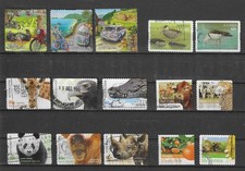 AUSTRALIE  15 timbres  oblitérés  2012  dont 3 séries