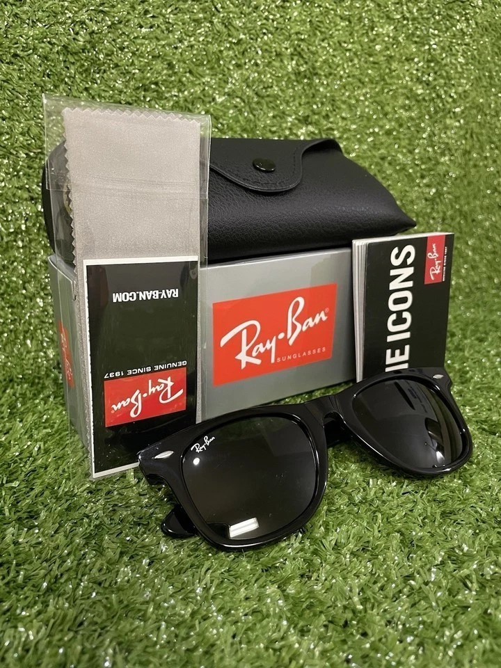 Ray-Ban Wayfarer RB2140 Sunglasses Gloss Black Frame And Lens
