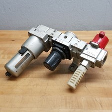 SMC NAF5000-N10 | NAR5000-N10 | NVHS5500-N10-X116 Pneumatic Assembly - USED