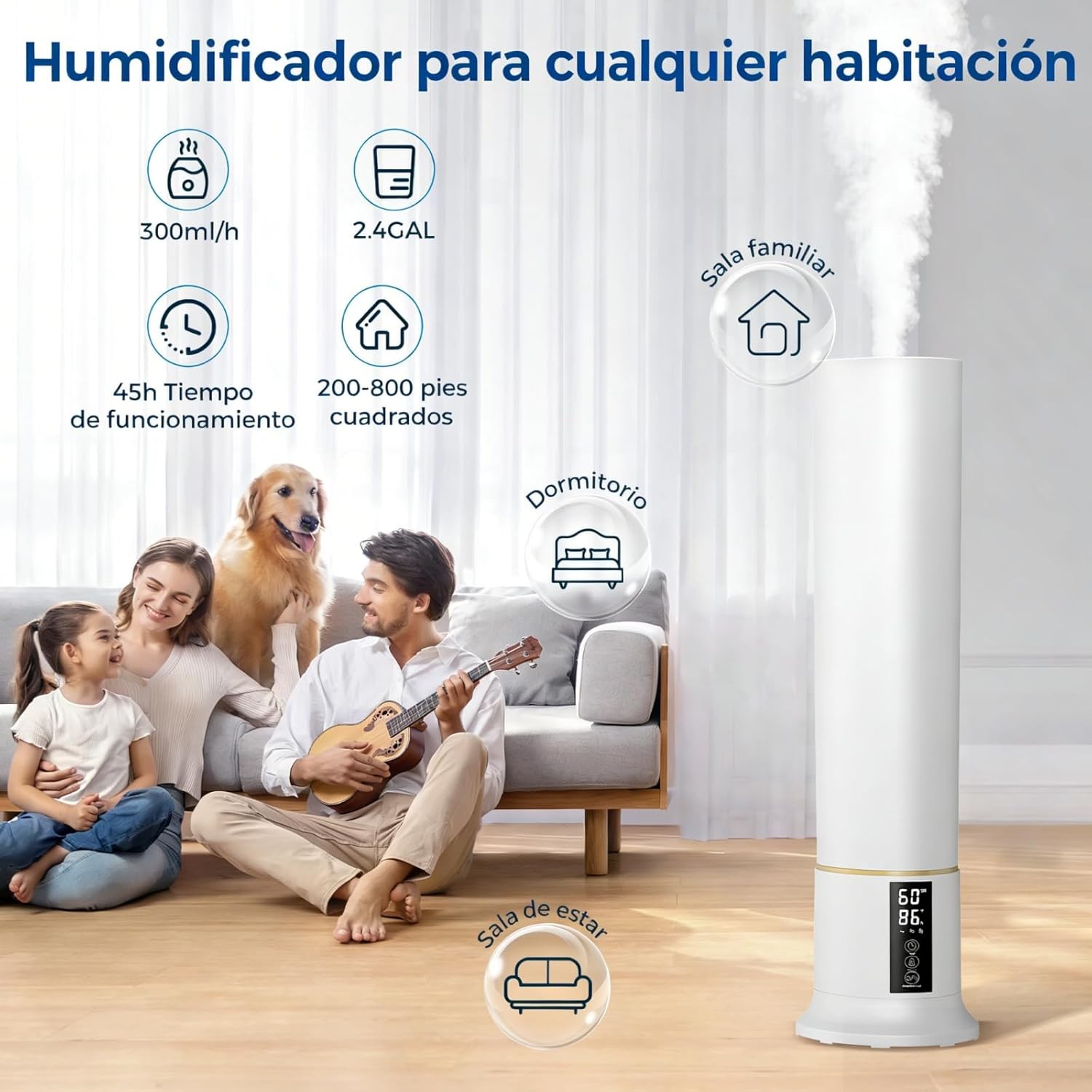 For Bedroom Quiet Humidifier W/ Remote Control
