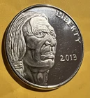 2013 United States Liberty Indian Head Buffalo 1 Troy Ounce .999 Silver Round