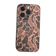 Camo Phone Case Compatible with iPhone, Duck Camo, Camouflage, 16 pro Brown