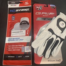 Wilson Staff Grip Soft Golf Glove - Men's Left Hand White ML + HAT LINER DEAL!!