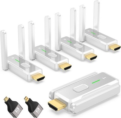 Wireless HDMI Transmitter 4 Receivers 150M/500FT No Hot Plug Play