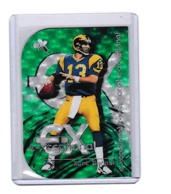 2000 Fleer E-X E-Xceptional Green SSP Kurt Warner 1XC