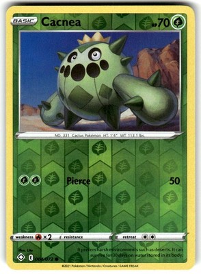 Cacnea Reverse Holo Common Shining Fates 004/072 Lightly Played