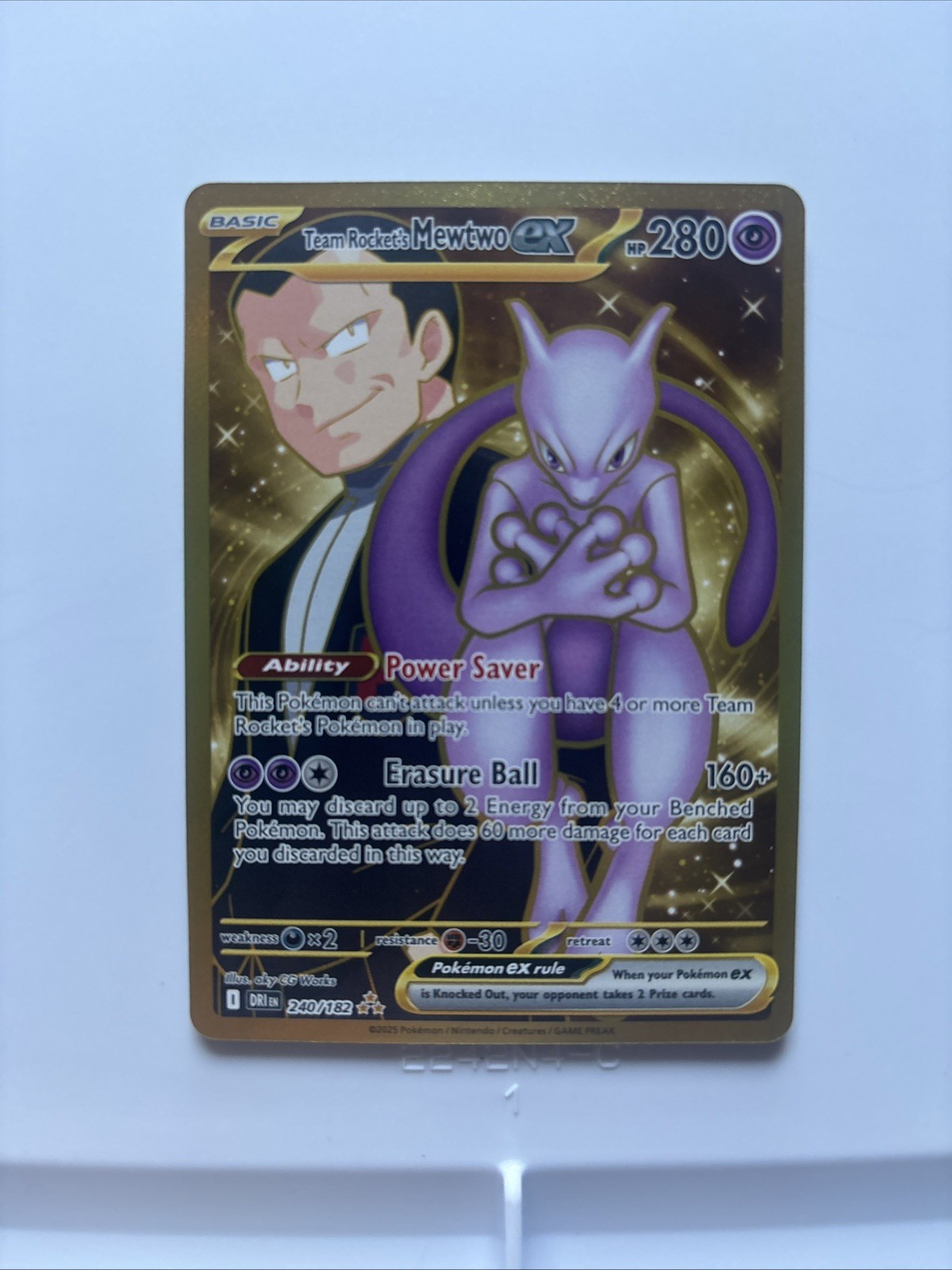 Team Rocket's Mewtwo ex 240/182 Sv10: HYER RARE Destined Rivals Holo