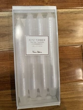 Ritz Timber Trunk Candles White Set of 4
