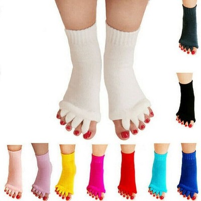 Toe Separator Socks Yoga Sports Gym Health Massage Foot Alignment Socks
