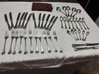 Antique Wallace Sterling Flatware 44 Pc Set Ornate Victorian ScriptMonogram HCJ