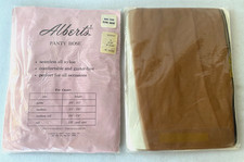 VTG..2 PR..ULTRA SHEER..ALBERTS..BACK SEAM..TAUPE..PANTYHOSE..NEW..TALL 5'8"
