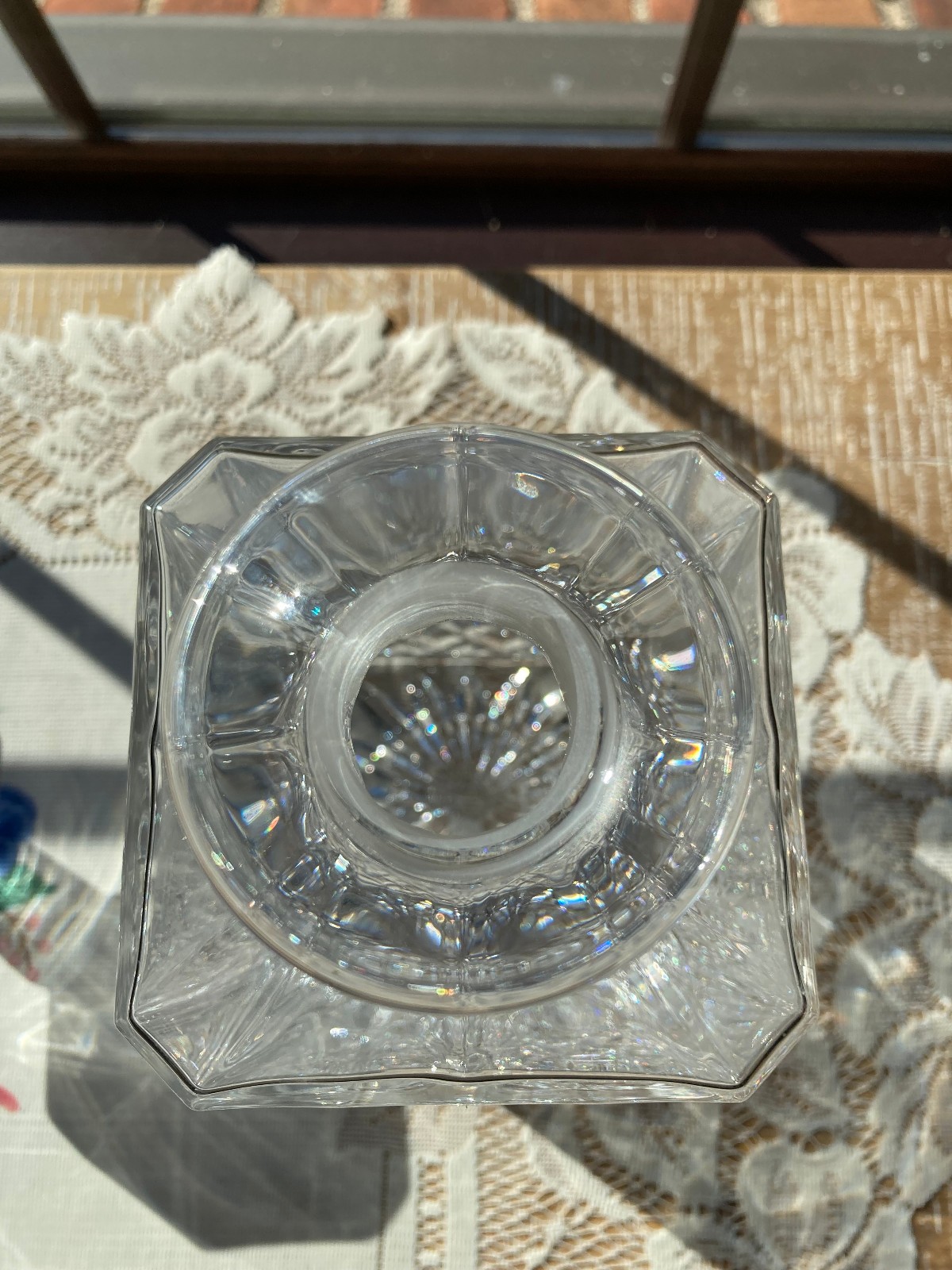 Royal Crystal Rock RCR Opera Decanter With Stopper 3.5" Diameter ~9" Tall