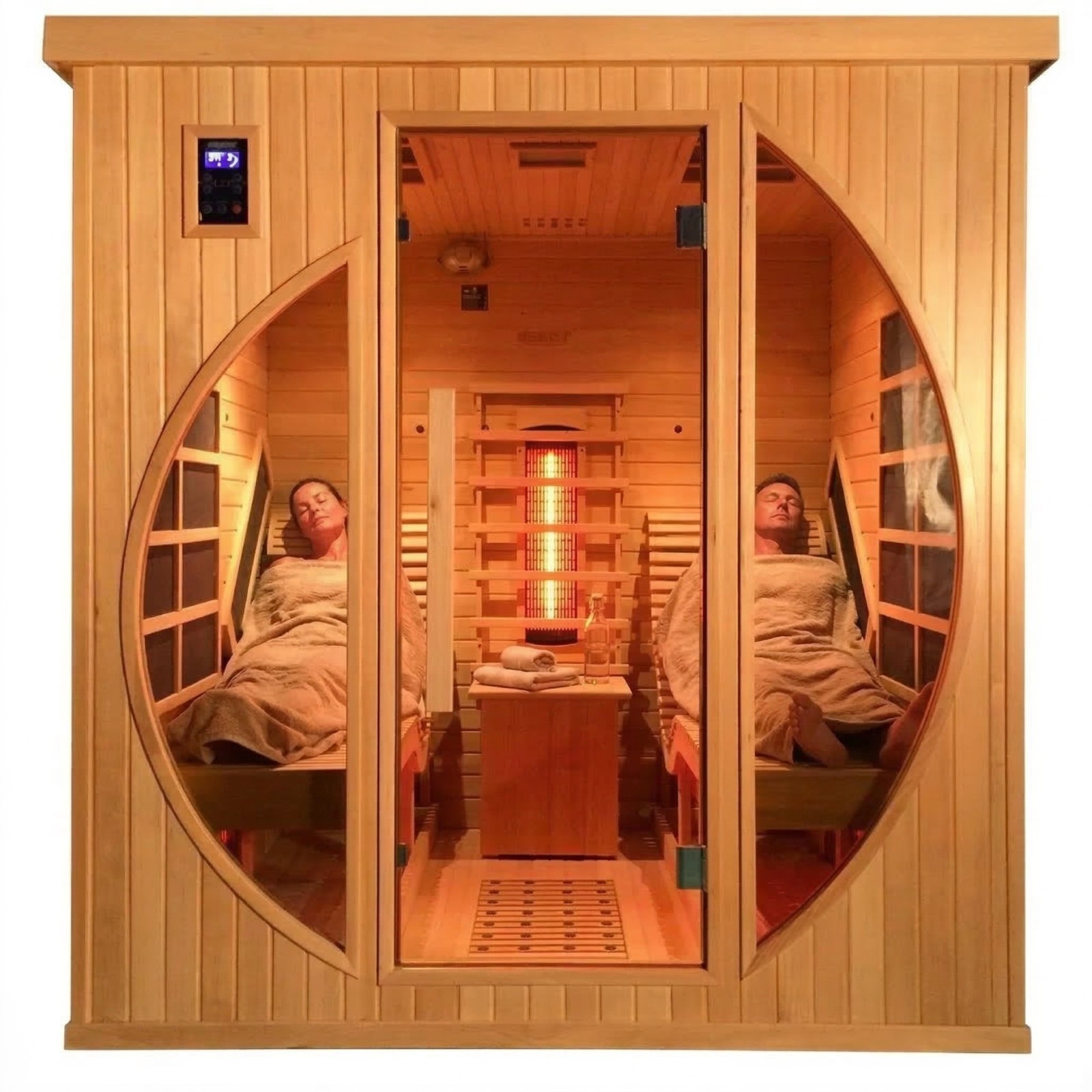 Massivholz Sauna Infrarot Wärme Kabine Innen Heim Haus Holz 180 x 190 x 180 cm