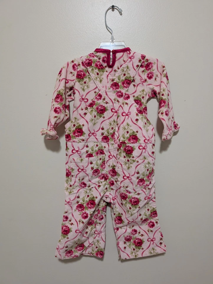 NWT Baby Lulu Baby Girl Velvet Overalls And Ling Sleeve Ruffle Top Size 18 Month - Image 2 of 4