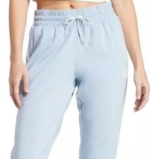 NWT Adidas Ladies' 3 Stripe Active Jogger Wonblu/White Size Large