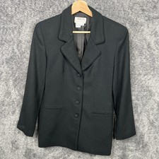 Talbots Vintage Petites Black Wool Blazer Petite 6 Made In USA Vintage Preppy