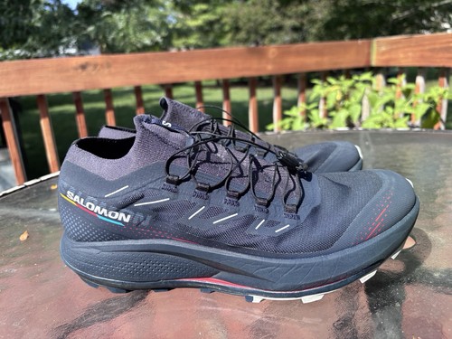 Salomon Pulsar Trail Pro 2 Mens 10.5 Black Carbon Running Hiking Shoes 471287