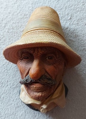 Strohhut - Bossons Kopf, Wandbehang sehr guter Zustand