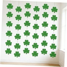 St. Patrick  s Day Shamrock Decorations Pack of six clover Dark Green Version