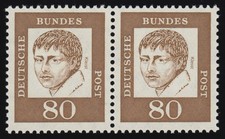 359 Bed. Deutsche 80 Pf waag. Paar ** postfrisch