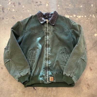カーハートサンタフェジャケット　J14 SPC Carhartt J14 SPC Santa Fe Jacket Mens XL Spruce Green Vintage Duck