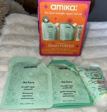 Amika The Kure Strength Repeat Trial Set Shampoo, Conditioner Repair Mask New