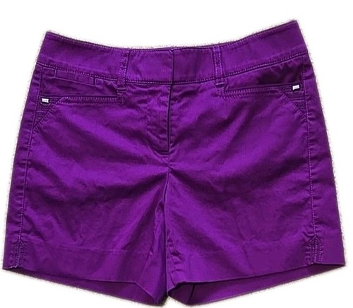 White House Black Market Woman's Purple Shorts. Size 0. Cotton & Spandex Blend