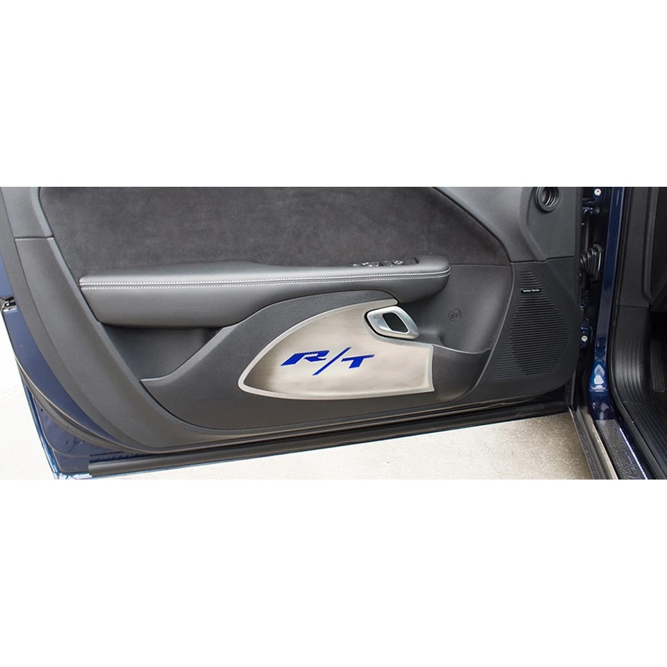 Insignias de puerta MOPAR azul incrustación 'R/T' para Dodge Challenger 2015-2017 [SS] Foto 3 de 4