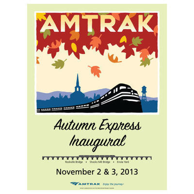 Amtrak Collector Pin Autumn Express Inaugural Anstecknadel Hutnadel Neu im Paket