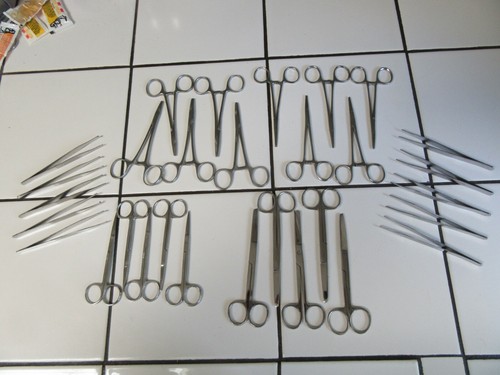 Lot of 30 Medical utensils, Scissors, Forceps and Locking Needle Holders Lot #1