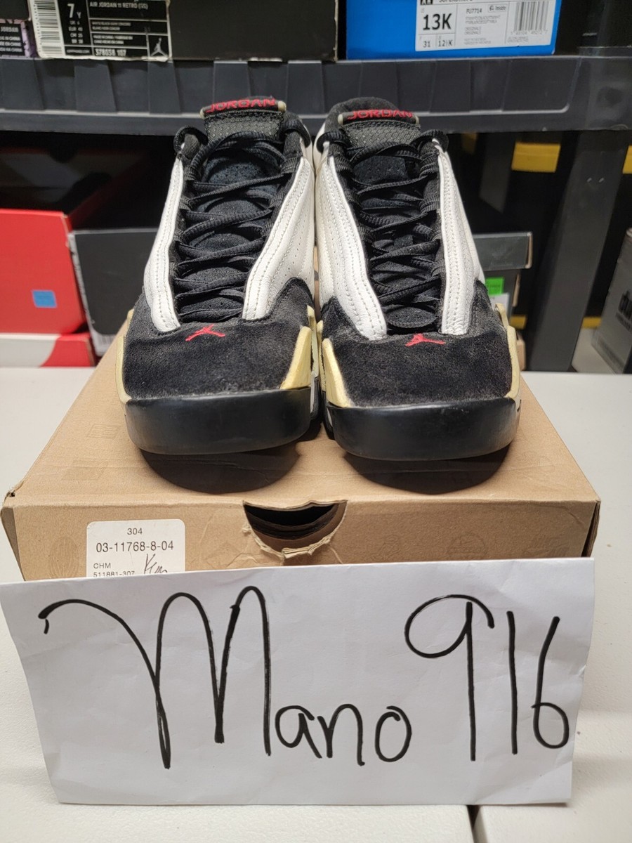 Sz 7y ⚫️⚪️ Jordan 14 Retro Black Toe 2006 312091-162 Pre-owned