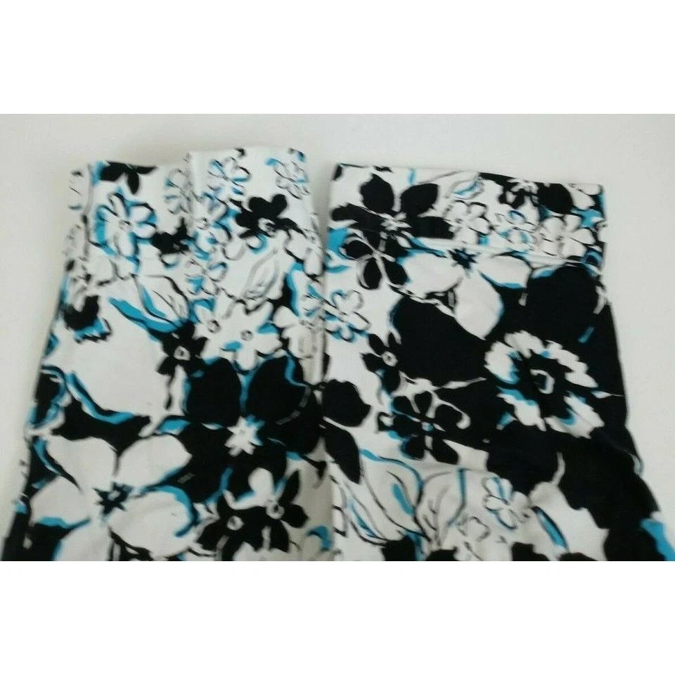 Allison Daley Women’s White, Blue, & Black Floral 3/4 Sleeve Full Zip Jacket 1X - Image 3 of 4