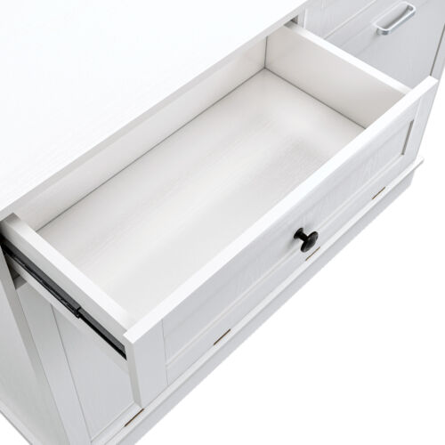 Double Tilt Out Trash Cabinet Kitchen Storage Can Holder Laundry Sorter Cabinet - Picture 15 of 15