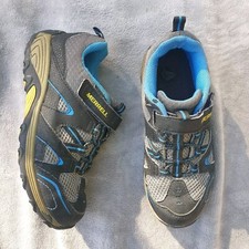 Merrell Boys Hiking Shoes Multicolor Trail Chaser Leather Hook Loop Size 2.5 M