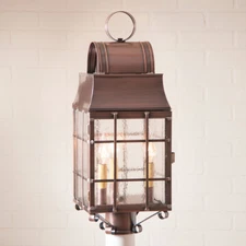 Outdoor Washington Post Lantern Light in Antique Copper or Weathered Brass 