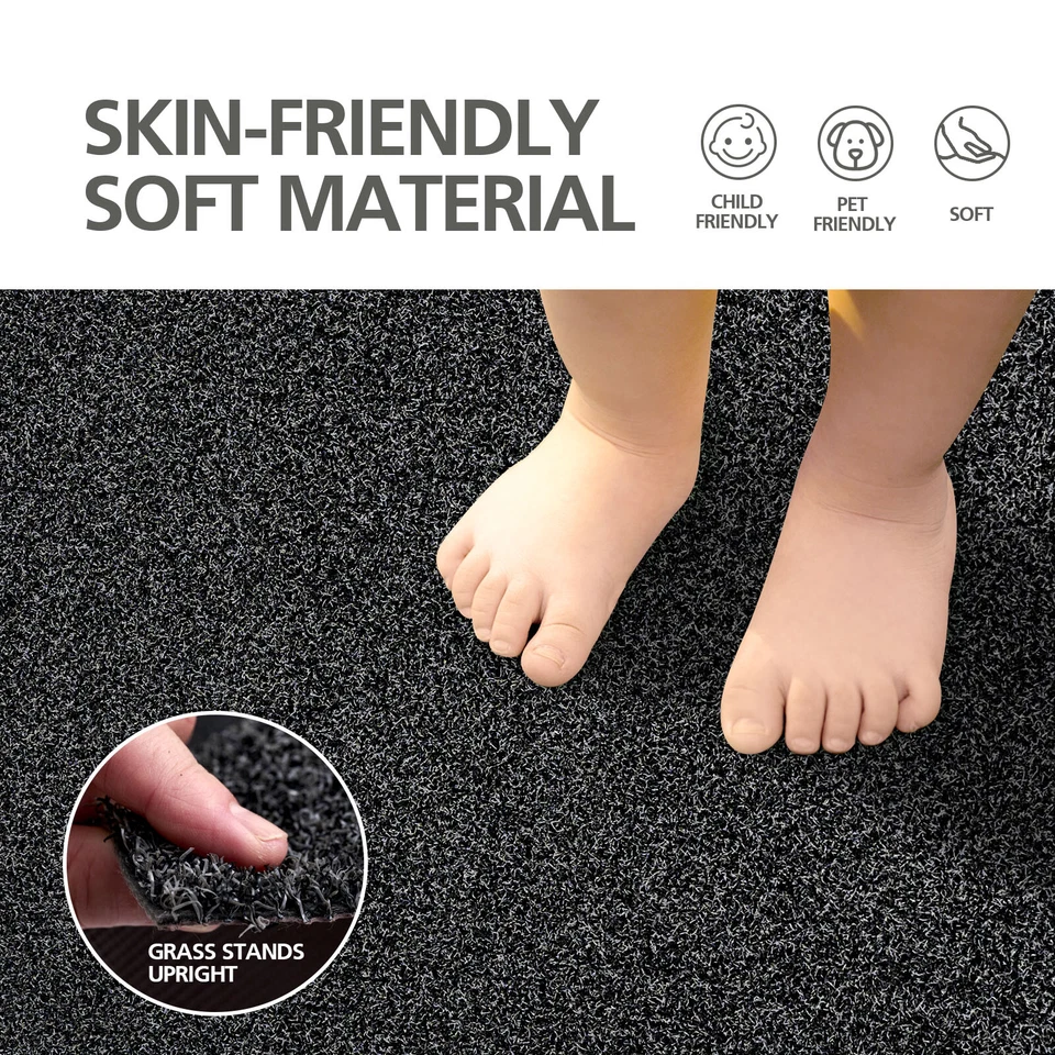 Outdoor Rug Waterproof Area Rugs Outdoor Patio Rug Carpet Entryway Mat Grey - Image 2 of 4