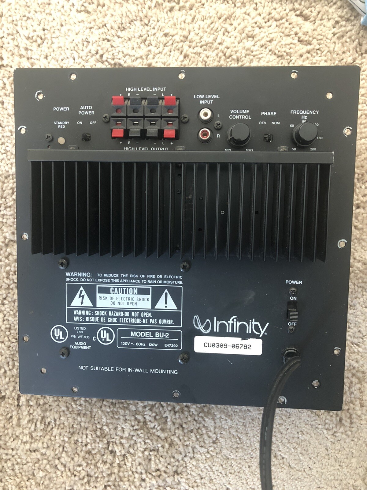 infinity powered subwoofer home