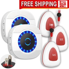 2 room ringers +3 sos call buttons,LIKEPAI N92S Caregiver pagers for elderly