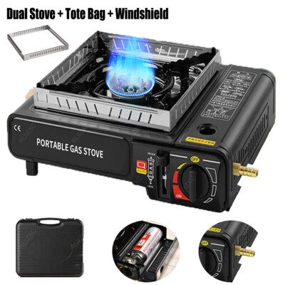 #ad 3000W Camping Stove Propaneamp;Butane Windproof Fire Dual Fuel Brass Cooking Burner $22.29