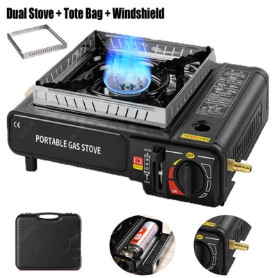 High-Power 3500W Butane Camping Stove with Brass Windproof Cooking Burners